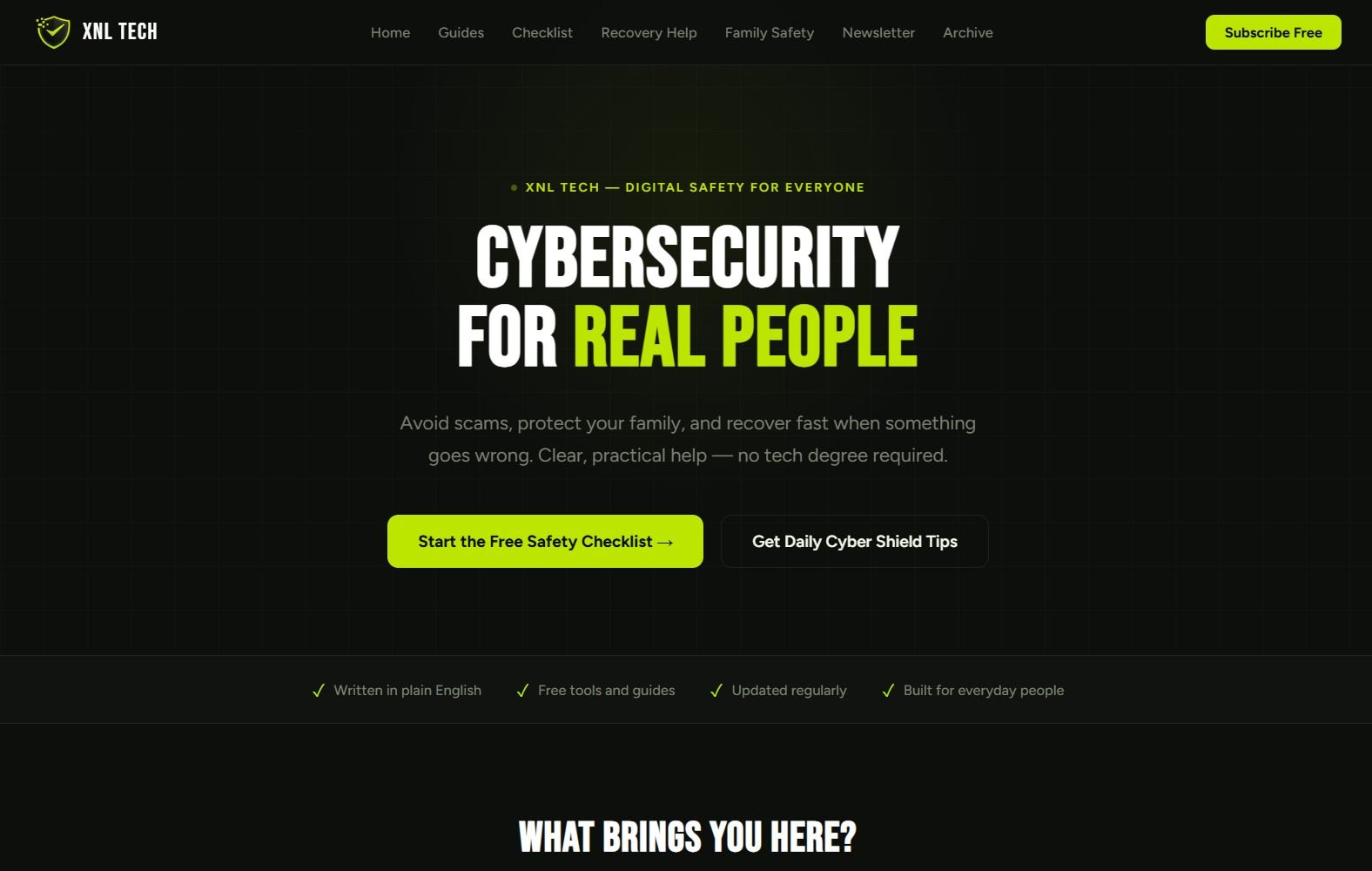 XNL Tech newsletter page